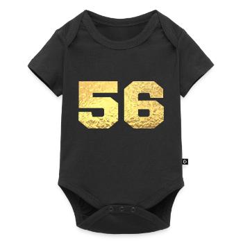 Number 56 Gold Glitter - 56th Anniversary - Baby Premium short-sleeve bodysuit - black - Front