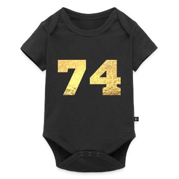 74 Gold Glitter - 74 Birthday - Baby Premium short-sleeve bodysuit - black - Front