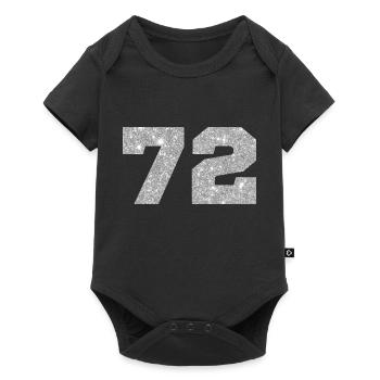 72 Silver Glitter - 72 Birthday - Baby Premium short-sleeve bodysuit - black - Front