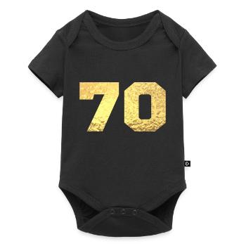 70 Gold Glitter - 70. Jahrestag - Baby Premium Kurzarmbody - Schwarz - Vorne