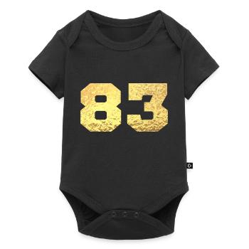 Numéro 83 paillettes doré - 83e anniversaire - Body à manches courtes Premium Bébé - noir - Devant
