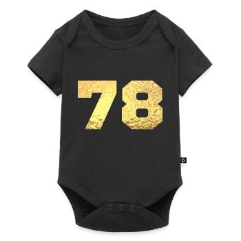 Number 78 Gold Glitter - 78th Anniversary - Baby Premium short-sleeve bodysuit - black - Front