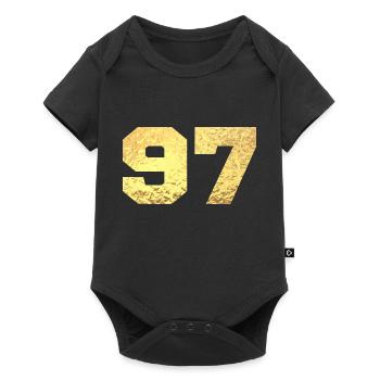 Number 97 Gold Glitter - 97th Anniversary - Baby Premium short-sleeve bodysuit - black - Front