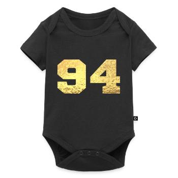 Numéro 94 paillettes doré - 94e anniversaire - Body à manches courtes Premium Bébé - noir - Devant