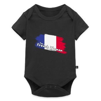 I am a French woman, French flag - Baby Premium short-sleeve bodysuit - black - Front