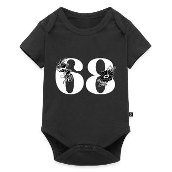 Number 68 Black Floral - 68th Floral Birthday - Baby Premium short-sleeve bodysuit - black - Front