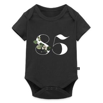 Number 85 Floral Green - 85th Floral Birthday - Baby Premium short-sleeve bodysuit - black - Front