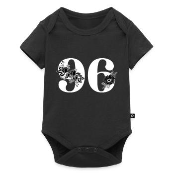 Numéro 96 floral noir - 96e anniversaire floral - Body à manches courtes Premium Bébé - noir - Devant