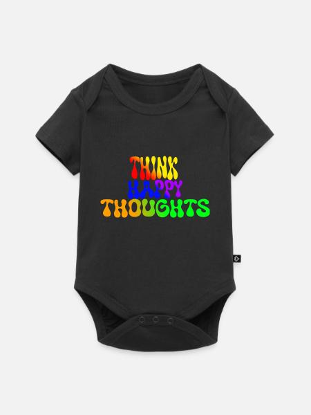 Think Happy Thoughts - Baby Premium Kurzarmbody - Schwarz