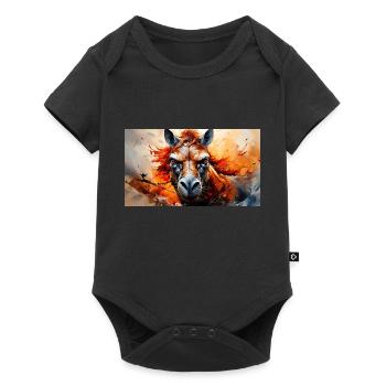 Animaux mignons - cheval - Body à manches courtes Premium Bébé - noir - Devant