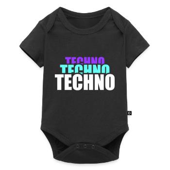 Techno Love Citation Dire Musique Fête Célébrer Logo - Body à manches courtes Premium Bébé - noir - Devant