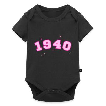 1940's Pink Star - Baby Premium short-sleeve bodysuit - black - Front