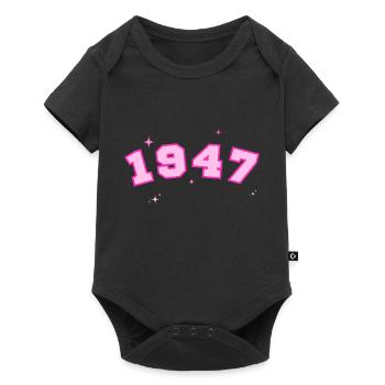1947 rose étoile - Body à manches courtes Premium Bébé - noir - Devant