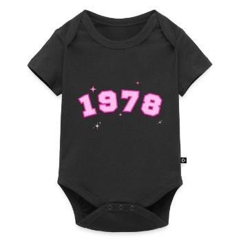 1978 rose étoile - Body à manches courtes Premium Bébé - noir - Devant