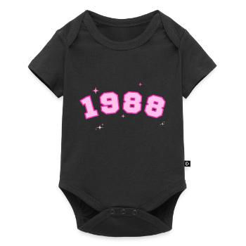 1988 rose étoile - Body à manches courtes Premium Bébé - noir - Devant