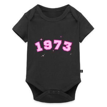 1973 rose étoile - Body à manches courtes Premium Bébé - noir - Devant