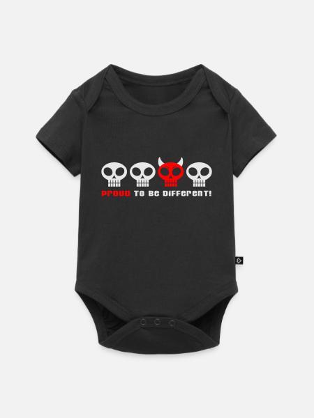 DIFFERENT PUNKY SKULLS - 2C - Baby Premium Kurzarmbody - Schwarz