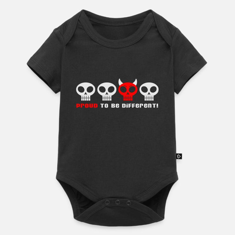 DIFFÉRENTS CRÂNES PUNKY - 2C - Body à manches courtes Premium Bébé - noir