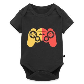 Manette de gaming gaming rétro vintage - Body à manches courtes Premium Bébé - noir - Devant