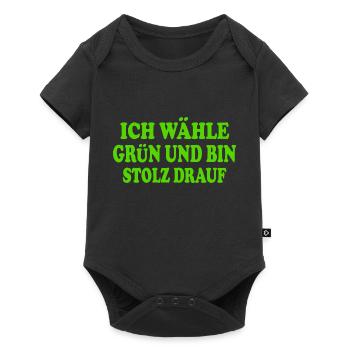 ich wähle grün und bin stolz darauf - Baby Premium Kurzarmbody - Schwarz - Vorne