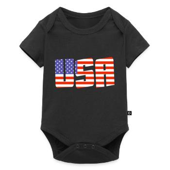 USA flag letters colors - Baby Premium short-sleeve bodysuit - black - Front