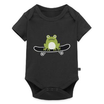 Skateboarding Frog - Baby Premium short-sleeve bodysuit - black - Front