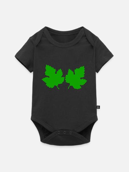 blätter - Baby Premium Kurzarmbody - Schwarz