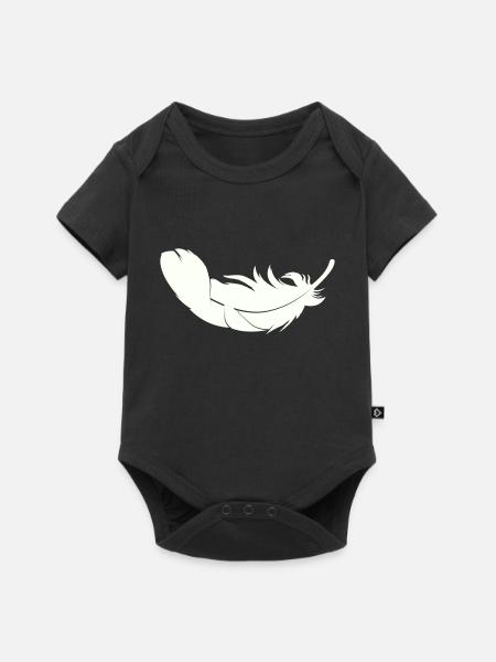 feder - Baby Premium Kurzarmbody - Schwarz