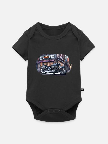 鉄鬼 Tekki Chopper - Baby Premium Kurzarmbody - Schwarz