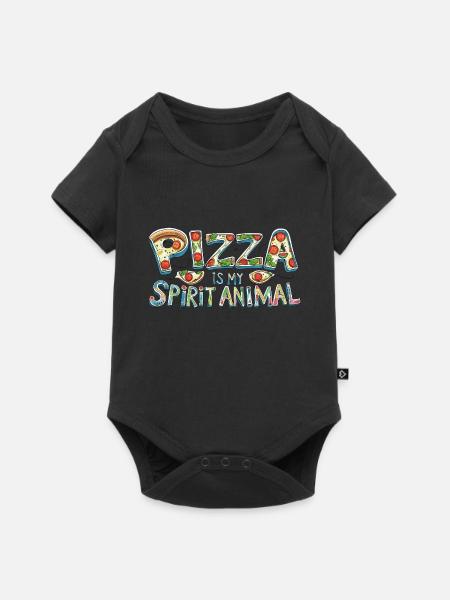 Pizza Love - Baby Premium Kurzarmbody - Schwarz