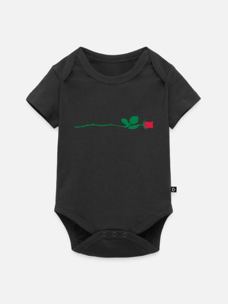 Rote Rose - Baby Premium Kurzarmbody - Schwarz