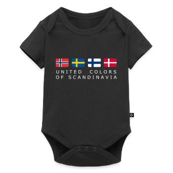 UNITED COLORS OF SCANDINAVIA white-lettered - Baby Premium short-sleeve bodysuit - black - Front
