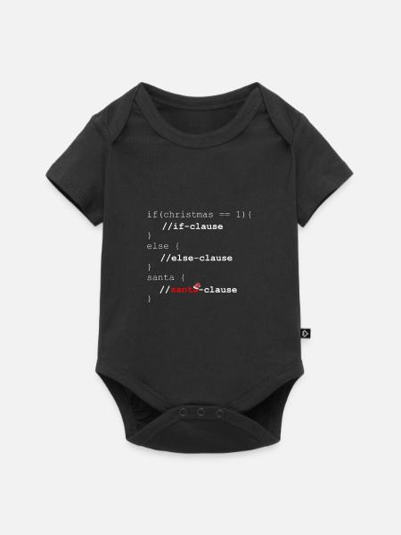 Santa-Clause – Weihnachten Programmierer Geschenk - Baby Premium Kurzarmbody - Schwarz