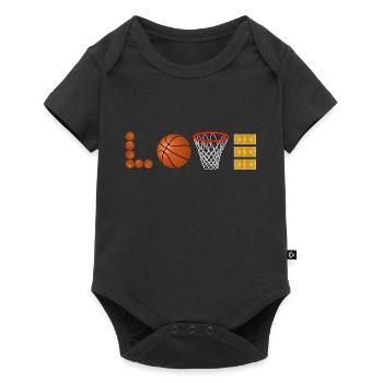 Love Basketball Sport Slamdunk Fan Ball Liebhaber - Baby Premium Kurzarmbody - Schwarz - Vorne