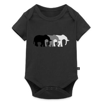 3 Elephants - Baby Premium Kurzarmbody - Schwarz - Vorne