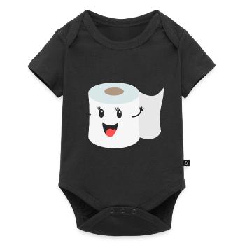 Toilet paper - Baby Premium short-sleeve bodysuit - black - Front