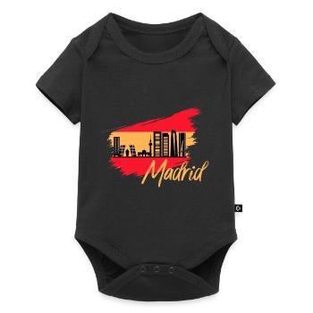 Skyline de drapeau espagne Madrid - Body à manches courtes Premium Bébé - noir - Devant