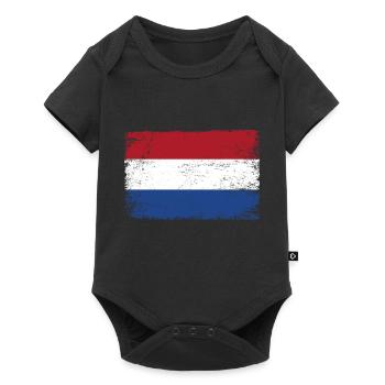 Drapeau Holland Pays-Bas Drapeau pour les patriotes - Body à manches courtes Premium Bébé - noir - Devant