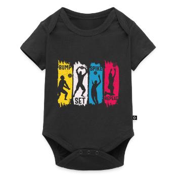 Bump set spike répéter cool volleyball en disant - Body à manches courtes Premium Bébé - noir - Devant