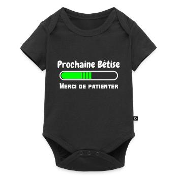 prochaine bêtise - merci de patienter - chargement - Body à manches courtes Premium Bébé - noir - Devant