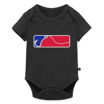 Red Blue Fishing Hook - Baby Premium short-sleeve bodysuit - black - Front