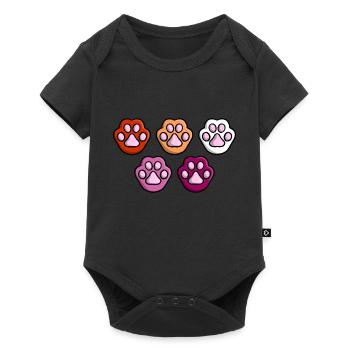 Cute Cat Paw Lesbian Queer Flag Flag LGBTQ - Baby Premium short-sleeve bodysuit - black - Front