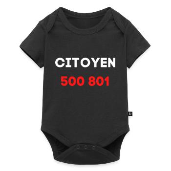 citoyen 500 801 numéro gouvernement - Body à manches courtes Premium Bébé - noir - Devant