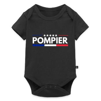 Pompier français Bleu Blanc Rouge - Body à manches courtes Premium Bébé - noir - Devant