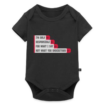 ce que je dis citation - Body à manches courtes Premium Bébé - noir - Devant