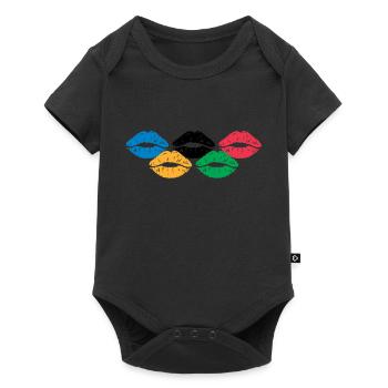 Lèvres - Body à manches courtes Premium Bébé - noir - Devant