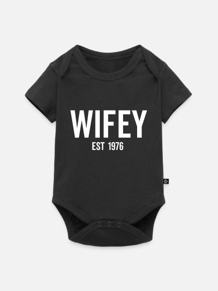 Ehefrau Est 1976 - Baby Premium Kurzarmbody - Schwarz