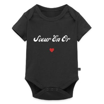 sœur en or - Body à manches courtes Premium Bébé - noir - Devant
