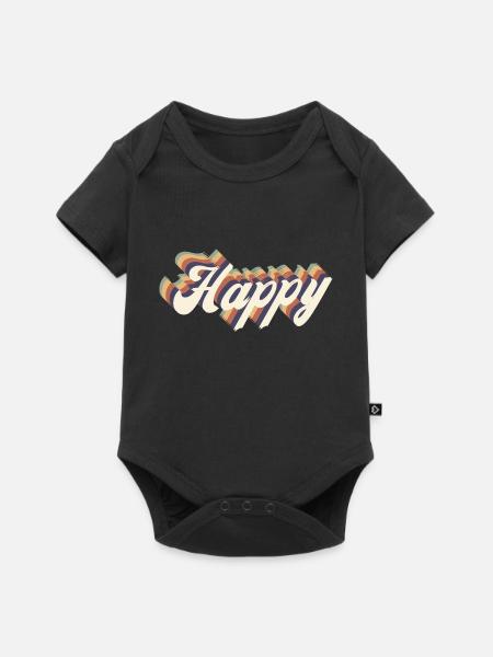 Glücklicher Jahrgang - Baby Premium Kurzarmbody - Schwarz