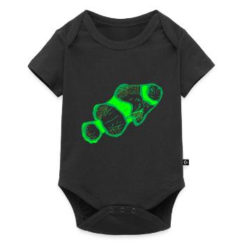 Poisson-clown sur T-shirt - Body à manches courtes Premium Bébé - noir - Devant